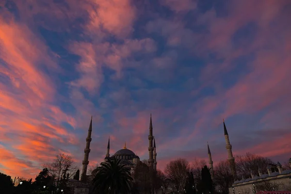 Султанахмет Або Блакитна Мечеть Драматичними Хмарами Світанку Ramadan Islamic Background — стокове фото