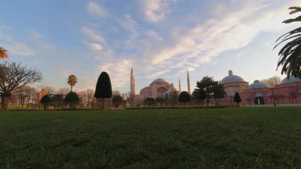 Hagia Sophia Vídeo Lapso Tempo Imagens Timelapse Istambul Hagia Sophia — Vídeo de Stock
