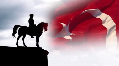 19 mayis Genclik ve Spor Bayrami veya 19 Mayıs Atatürk, Gençlik ve Spor Günü konsepti 4K video. Atatürk ve Türk Bayrağı.