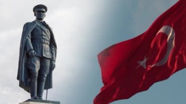 19 mayıs veya 19 mayıs 4K video konsepti olabilir. Atatürk ve Türk Bayrağı. Türkiye 'de resmi tatil.