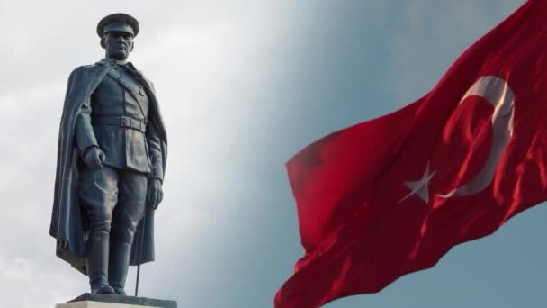 Mayis Nebo Může Pojmout Video Ataturk Turecká Vlajka Státní Svátky — Stock video