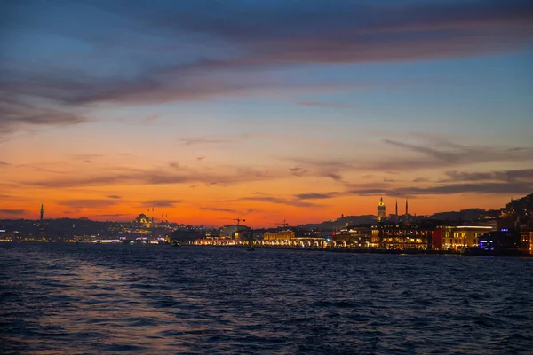 Galataport Városkép Isztambulból Naplementekor Híres Bevásárlóközpontok Isztambulban Háttér Fotó — Stock Fotó