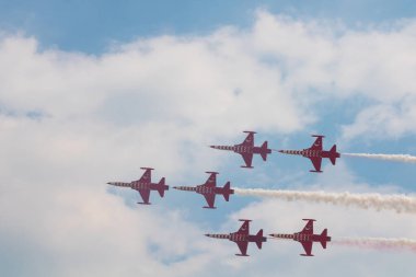 Türk Yıldizileri namı diğer Türk Yıldızları Teknofest 2023 'te. İstanbul Türkiye - 5.1.2023