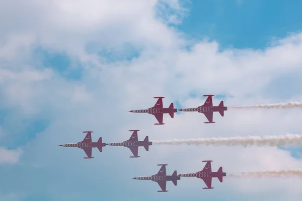 터키어 Yildizlari 공군의 Turkish Stars Turkish Airforce Teknofest 2023 불렸다 — 스톡 사진