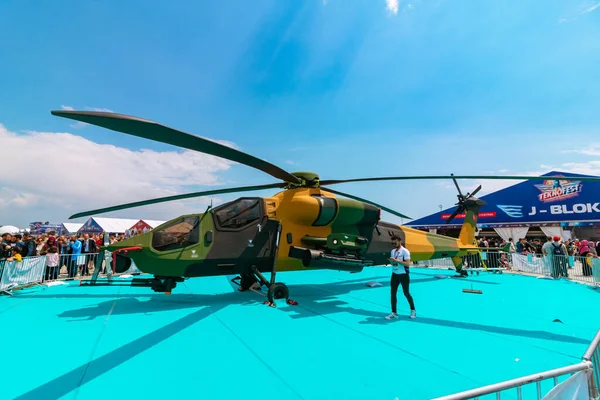Helicóptero Combate Atak T129 Fabricado Por Tusas Tai Teknofest 2023 — Foto de Stock