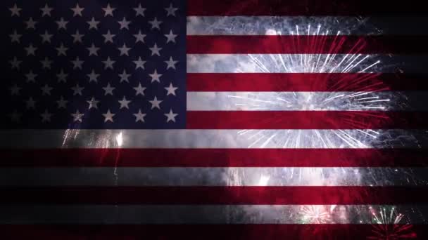 Ιουλίου Ημέρα Ανεξαρτησίας Concept Footage Σημαία Των Ηνωμένων Πολιτειών Και — Αρχείο Βίντεο