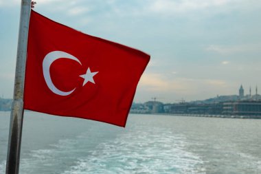 Türkiye ve İstanbul bayrağı. Türkiye arkaplan fotoğraflarının ulusal bayramları.