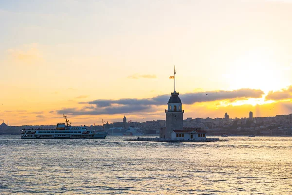 Visitez Istanbul Concept Photo Maiden Tower Alias Kiz Kulesi Avec — Photo
