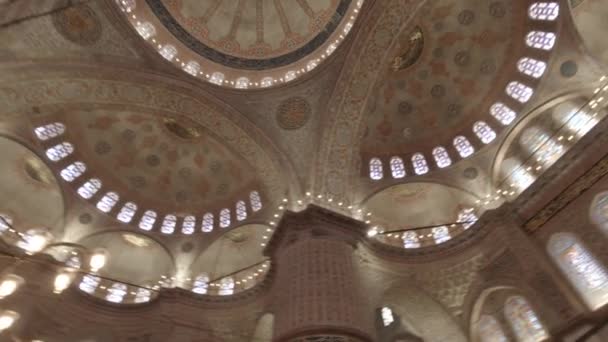 Sultão Ahmed Mesquita Sultanahmet Aka Mesquita Azul Vista Interior Istambul — Vídeo de Stock