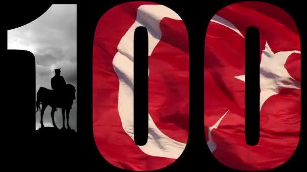 100Ο Έτος Της Δημοκρατίας Της Τουρκίας Έννοια Βίντεο Cumhuriyetin 100 — Αρχείο Βίντεο