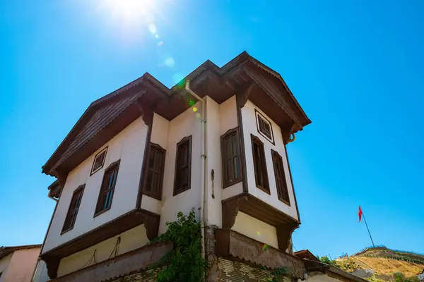 Casas Tradicionales Del Distrito Beypazari Ankara Visita Beypazari Foto Fondo — Foto de Stock