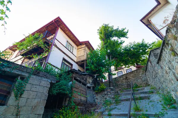 Edifícios Históricos Uma Rua Goynuk Cidades Cittaslow Anatólia — Fotografia de Stock