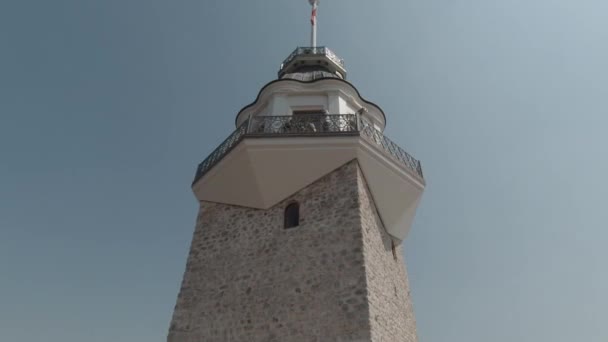 Kiz Kulesi Eller Maidens Tower Film Nyrenoverad Berömd Byggnad Istanbul — Stockvideo