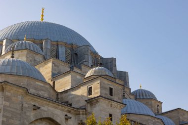 Süleyman Camii 'nin mimari detayları. İslami arkaplan. Süleyman Camii 'nin Kubbeleri.