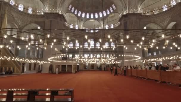 Sultanahmet Nebo Sultan Ahmed Nebo Pohled Interiéru Modré Mešity Záběry — Stock video