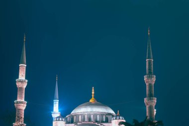 Sultanahmet Camii veya Sultan Ahmed veya Mavi Cami. Metinler için kopya alanı olan Ramazan veya İslami konsept fotoğraf.