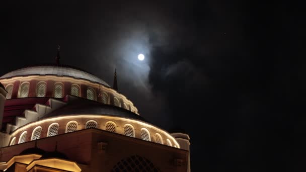 Ramadan Oder Islamisches Konzeptvideo Moschee Und Vollmond Der Nacht Laylat — Stockvideo
