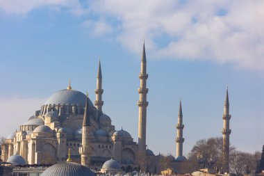 Süleyman Camii manzaralı. Ramazan veya İslami arkaplan fotoğrafı. İstanbul konsept fotoğrafını ziyaret et.