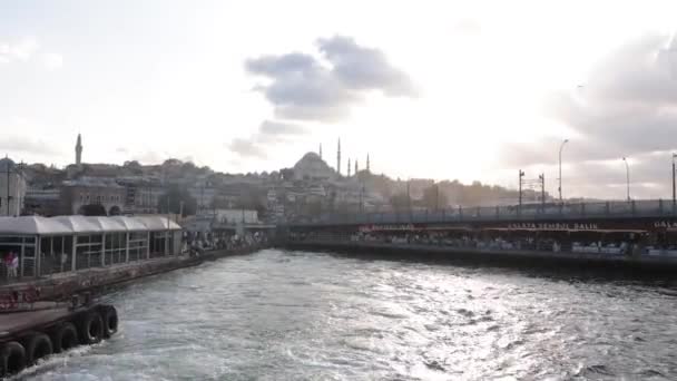 Istanbul Vista Tramonto Traghetto Video Istanbul Turkiye 2023 — Video Stock