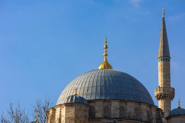 İslami arkaplan. Eminonu Yeni Cami veya Yeni Cami 'nin mimari detayları.