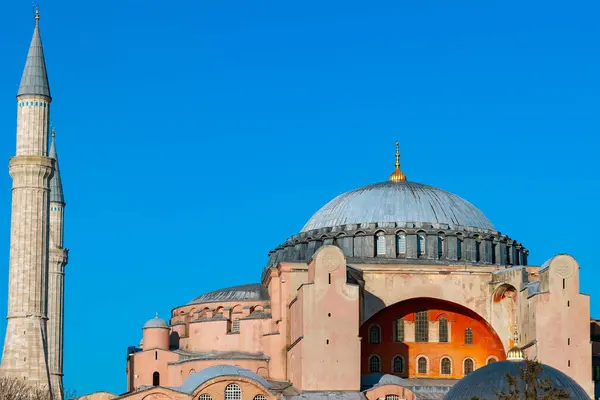 stock image Hagia Sophia or Ayasofya Mosque with clear blue sky. Ramadan or islamic concept photo.