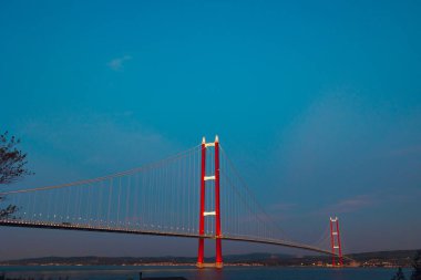 1915 Canakkale Köprüsü Gelibolu bölgesinden. Türkiye konsept fotoğrafının gelişimi veya ekonomisi.