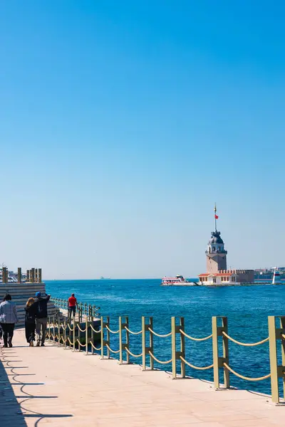 Kiz Kulesi Alias Menara Maiden Istanbul Istanbul Turkiye 2024 — Stok Foto
