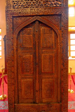 Eskisehir Sivrihisar Ulu Cami 'nin ya da Büyük Cami' nin Minbar kapısı. Eskisehir Türkiye - 4.12.2024