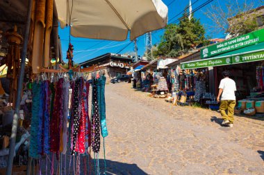 Behram kasabası, Canakkale 'deki Assos antik kenti yakınlarında. Çanakkale Türkiye - 4.13.2024