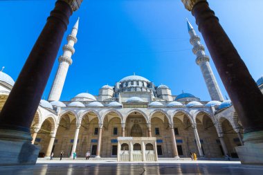 Suleymaniye Mosque in Istanbul. Ottoman architecture background photo. Istanbul Turkiye - 4.29.2021 clipart