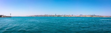 İstanbul 'un Uskudar ilçesinden panoramik manzarası. İstanbul arka plan fotoğrafı.