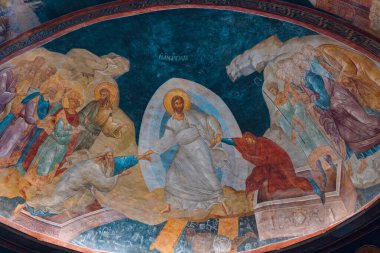 Chora Kilisesi 'nden Anastasis Fresco veya Kariye Camii. İstanbul Türkiye - 8.17.2024