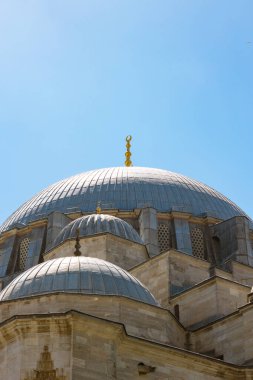 Osmanlı camiinin mimari arka plan fotoğrafı. Süleyman Camii Kubbesi. İslam konsepti fotoğrafı.
