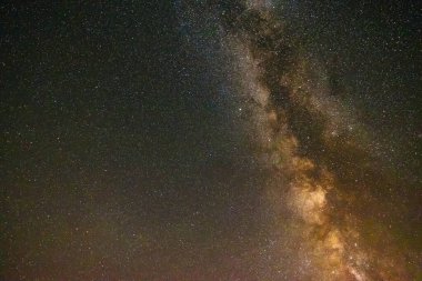 Yıldızlı gece arkaplan fotoğrafı Samanyolu ve yıldızlarla. Astrofotoğrafçılık kavramı.