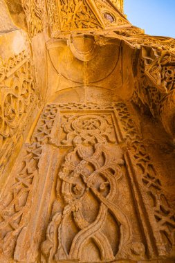 Details of stone carving of Great Mosque of Divrigi aka Divrigi Ulu Camii in Sivas Turkey clipart