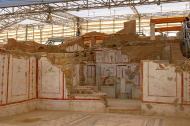 Terrace kalıntıları namı diğer Yamac Evler İzmir, Efes 'te. İzmir Türkiye - 2.1.2025