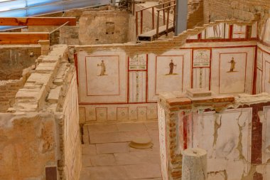 Ephesus 'taki Terrace evlerinin duvar resimleri. Ephesus konsept fotoğrafını ziyaret et. İzmir Türkiye - 2.1.2025
