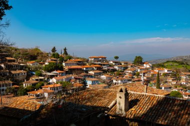 Sirince Town manzarası. İzmir konsept fotoğrafını ziyaret et. İzmir 'in Selcuk ilçesine bağlı Sirince ilçesi.