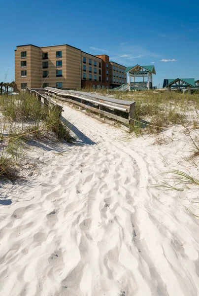 Path Sand Heading Boardwalk Middle Sand Dunes Front Hotel Destin — Stock Photo, Image