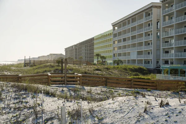 Hotel Buildings Wood Pathways White Sand Dunes Outdoors Destin Florida — Stock Photo, Image