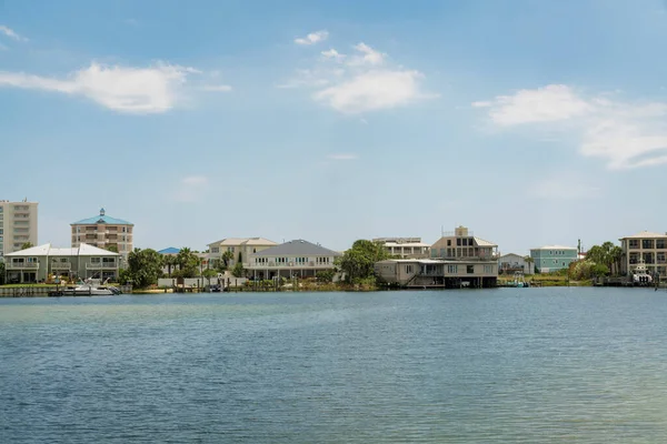 Veduta Delle Ville Residenziali Nella Baia Destin Florida Mare Davanti — Foto Stock