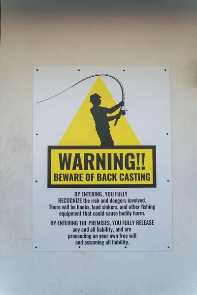 Destin Florida Υπογράψτε Έναν Τοίχο Προειδοποίηση Προσοχή Της Πίσω Χύτευσης — Φωτογραφία Αρχείου