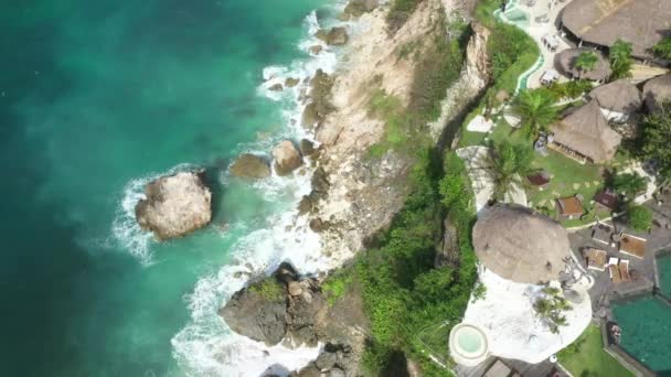 Aerial View Hotel Sea Coast Bali High Quality Footage — Video