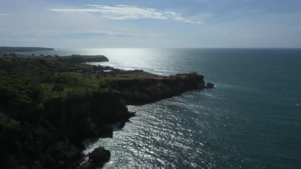 Sea Coast Bali Aerial Shot Sun High Quality Footage — Vídeo de Stock