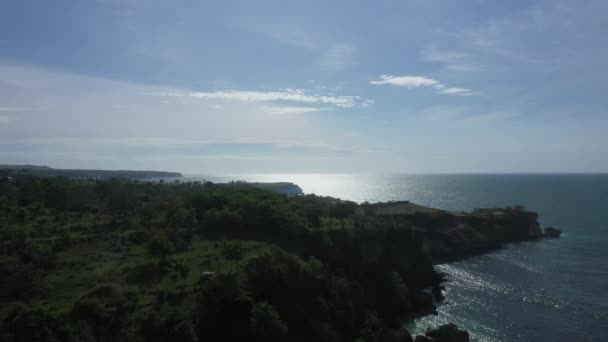 Sea Coast Bali Aerial Shot Sun High Quality Footage — Stok video