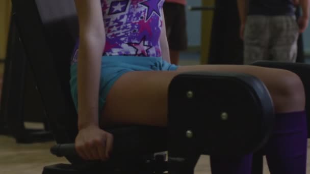Woman Gym Doing Sports Treadmill Buttocks Close High Quality Fullhd — Video Stock