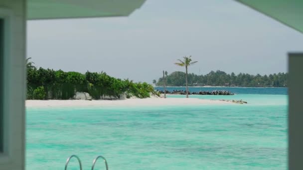 Scatti Con Vista Sull Acqua Turchese Del Mare Alle Maldive — Video Stock