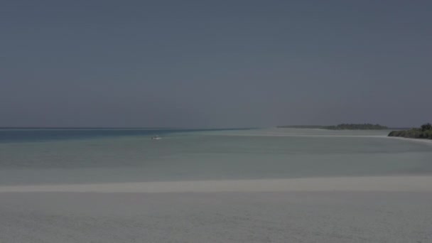 Piękny Materiał Filmowy Wodą Piaskiem Malediwach Drona Nagranie Bez Korekty — Wideo stockowe