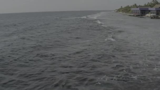 Fotografiando Costa Isla Maldivas Desde Dron Fotografía Aérea Playa Filmación — Vídeo de stock