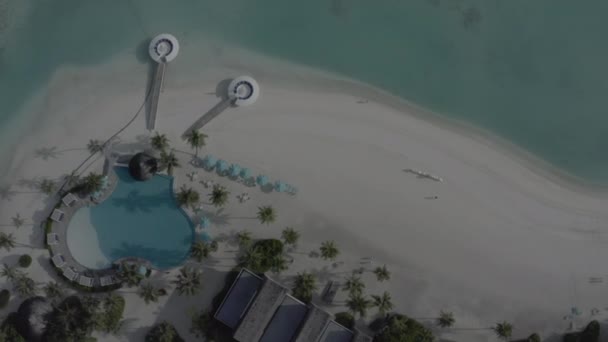Filmujemy Wybrzeże Plażę Malediwach Basen Wybrzeżu Nagranie Bez Korekty Koloru — Wideo stockowe